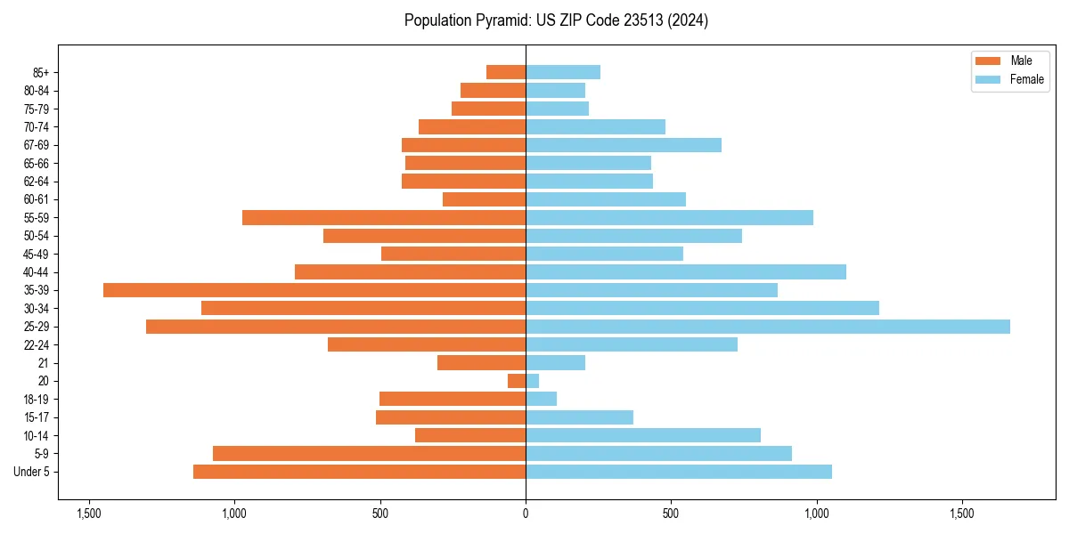 Population pyramid for 