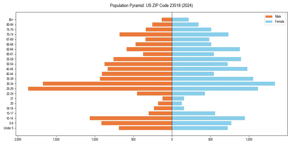 Population pyramid for 