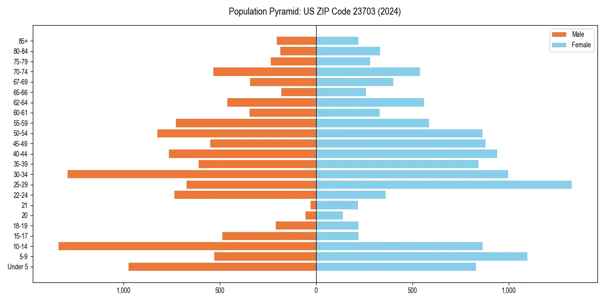 Population pyramid for 