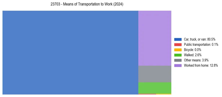 Commute modes in US ZIP Code 23703