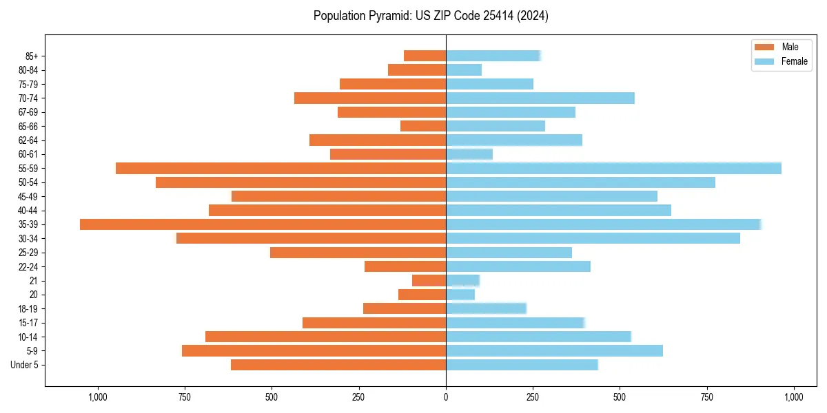 Population pyramid for 