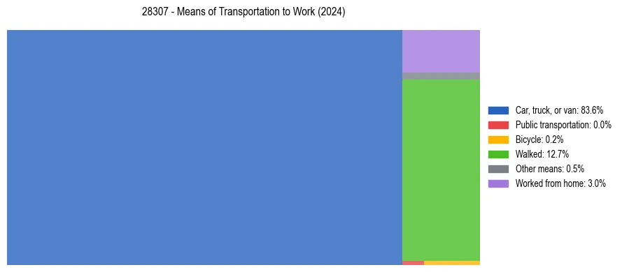 Commute modes in US ZIP Code 28307