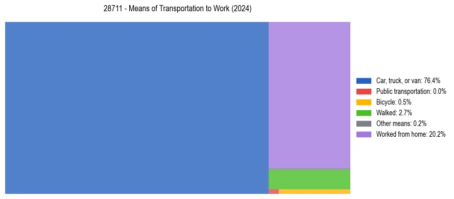 Commute modes in US ZIP Code 28711