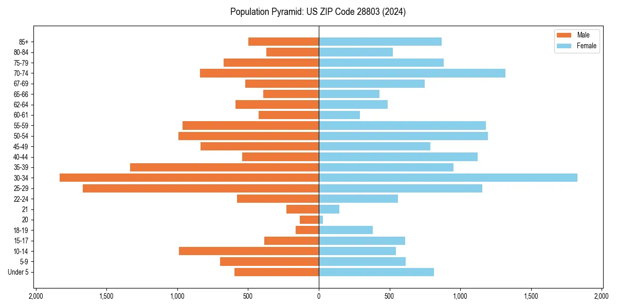 Population pyramid for 