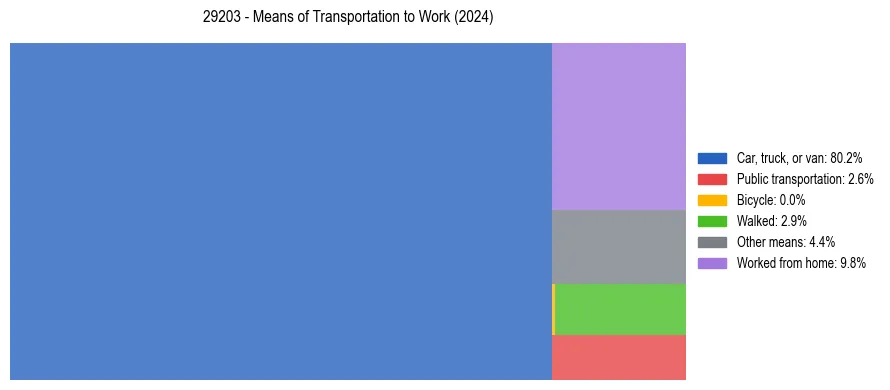 Commute modes in US ZIP Code 29203