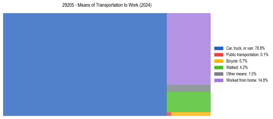 Commute modes in US ZIP Code 29205