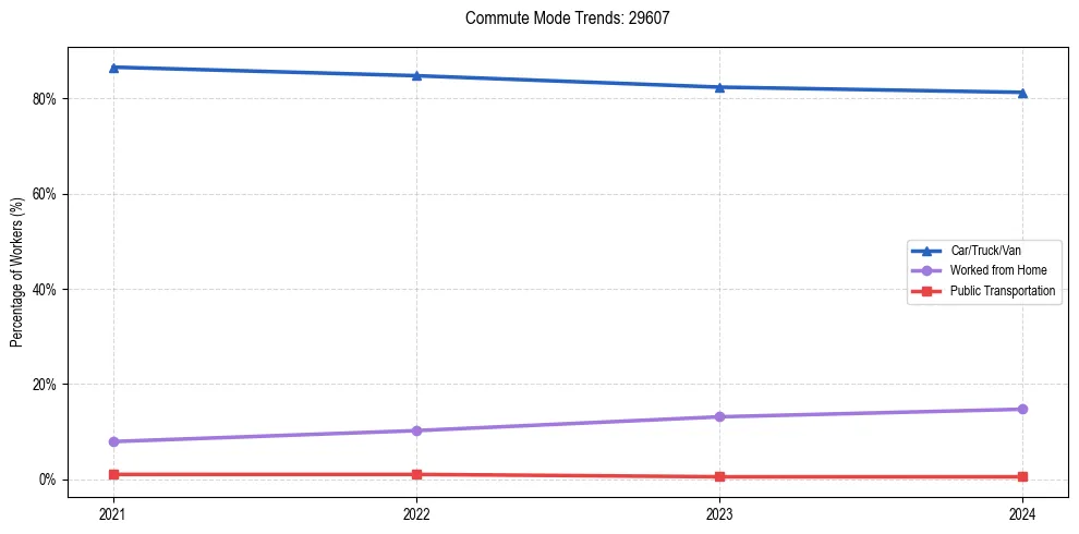 Transportation trends in US ZIP Code 29607