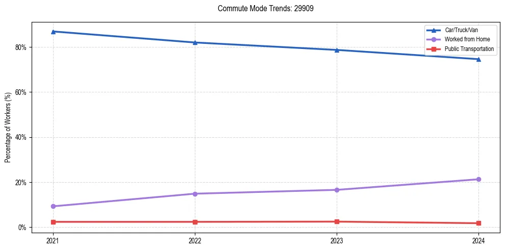 Transportation trends in US ZIP Code 29909