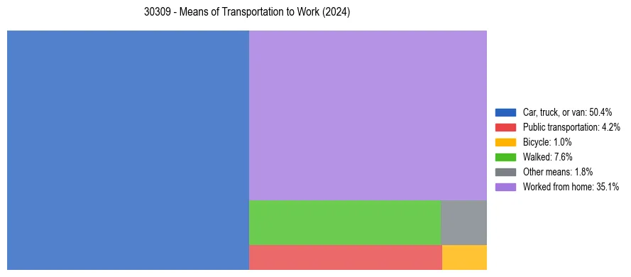 Commute modes in US ZIP Code 30309