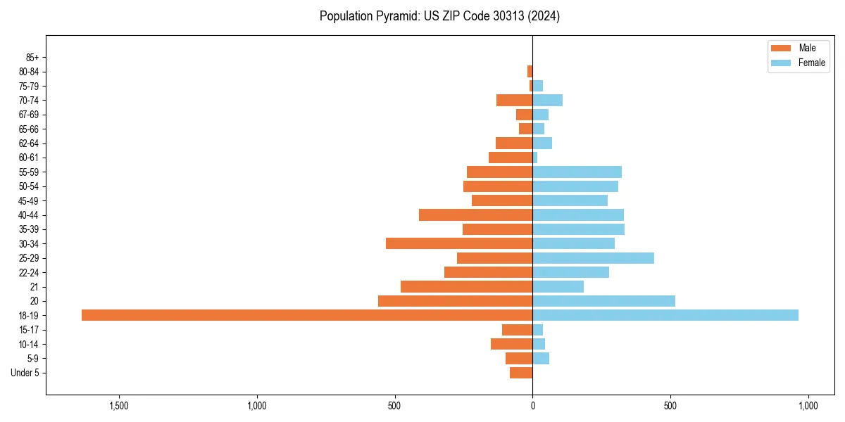 Population pyramid for 
