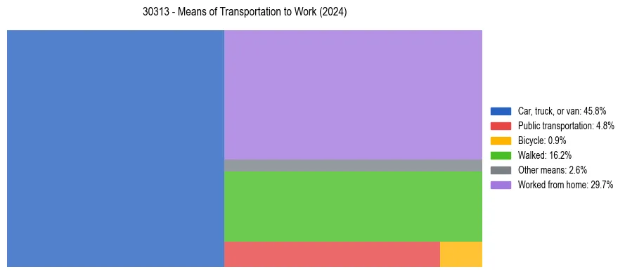 Commute modes in US ZIP Code 30313