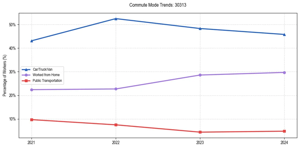 Transportation trends in US ZIP Code 30313