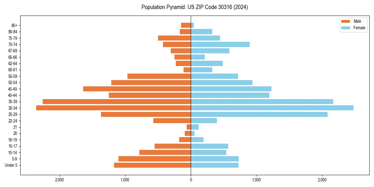Population pyramid for 