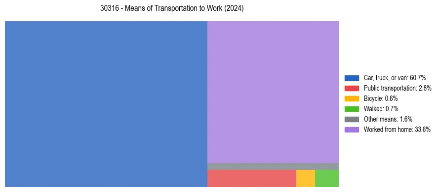 Commute modes in US ZIP Code 30316