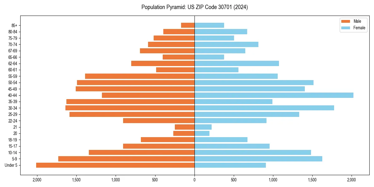 Population pyramid for 