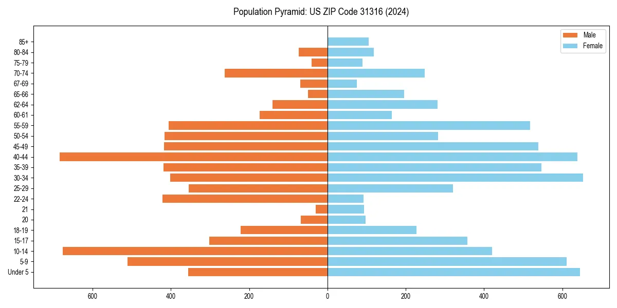 Population pyramid for 
