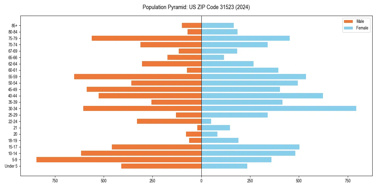 Population pyramid for 