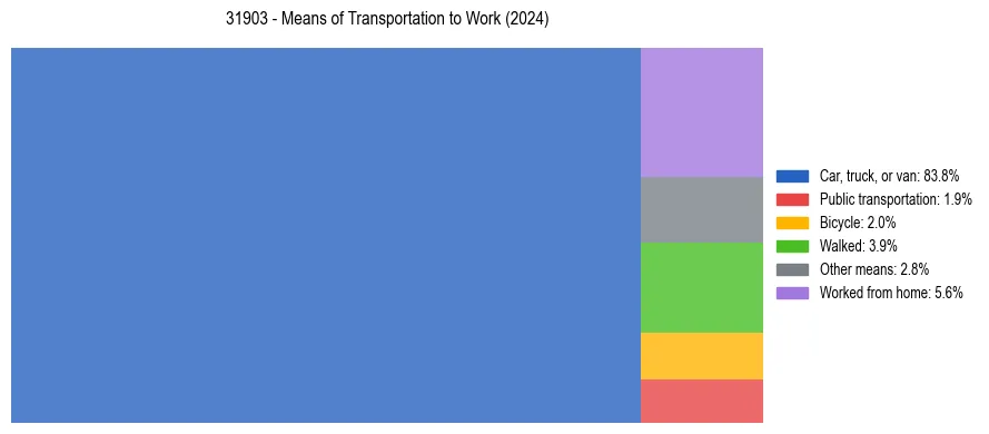 Commute modes in US ZIP Code 31903