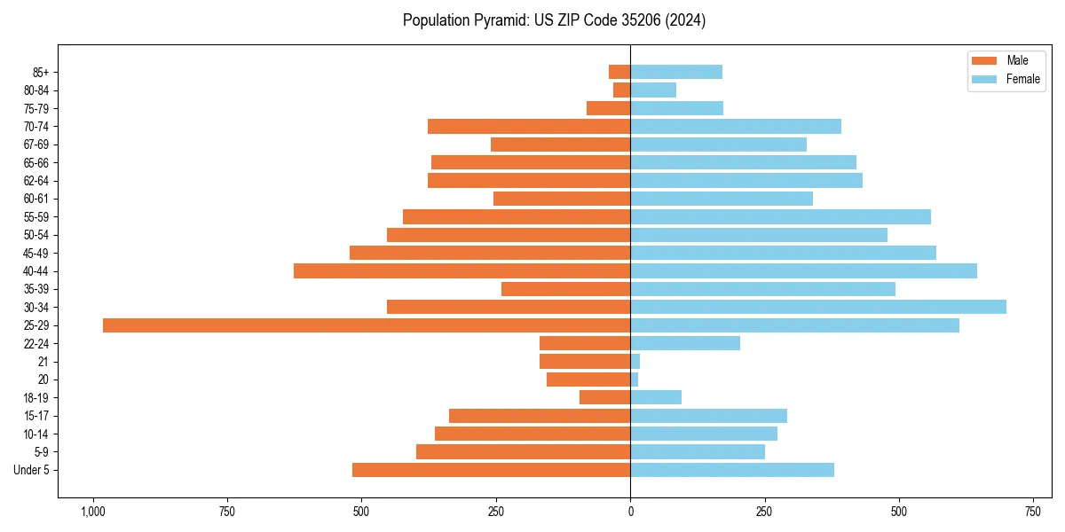Population pyramid for 