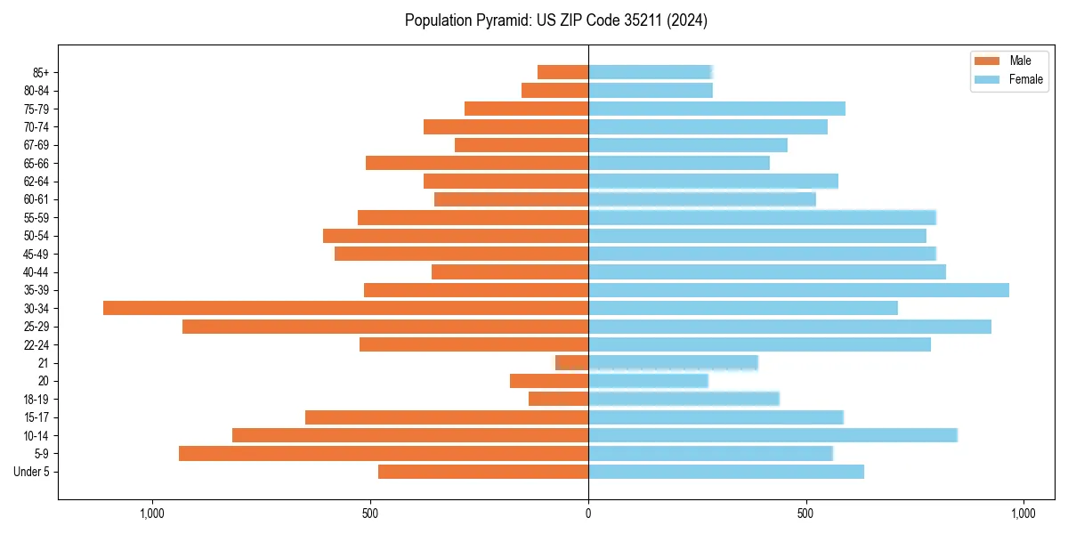 Population pyramid for 
