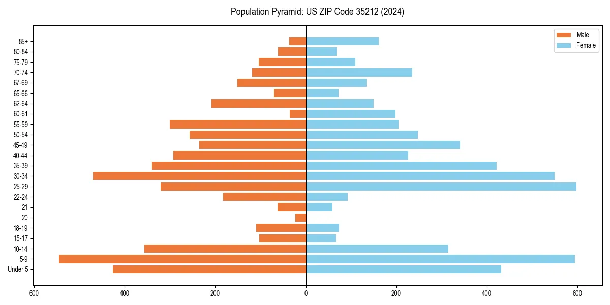 Population pyramid for 