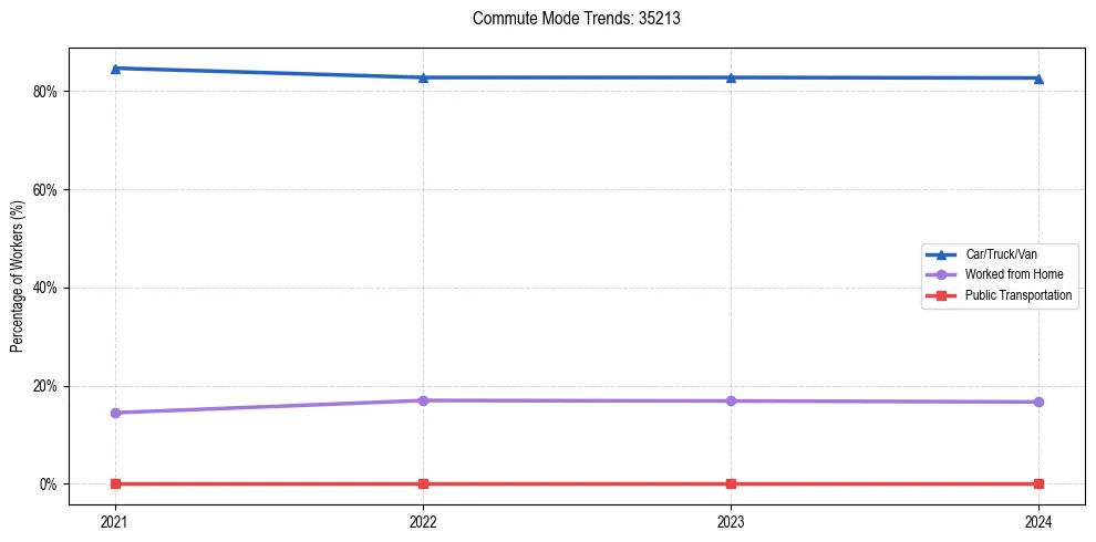 Transportation trends in US ZIP Code 35213