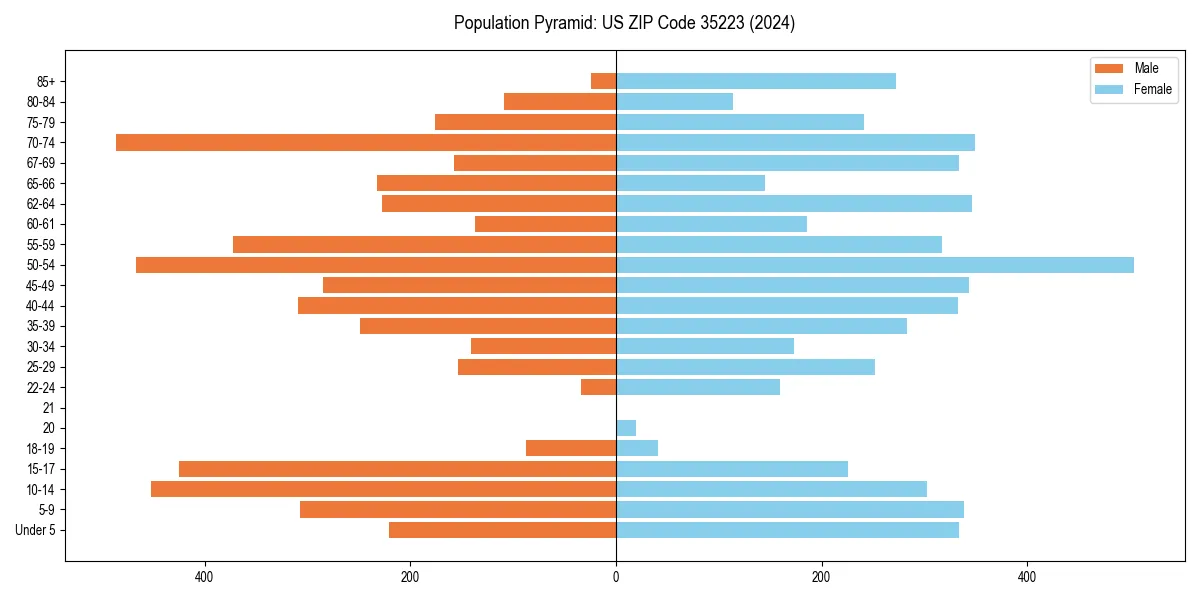 Population pyramid for 