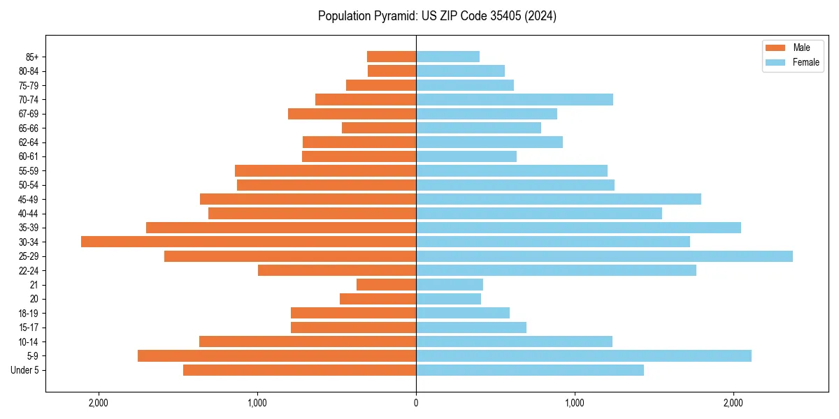 Population pyramid for 