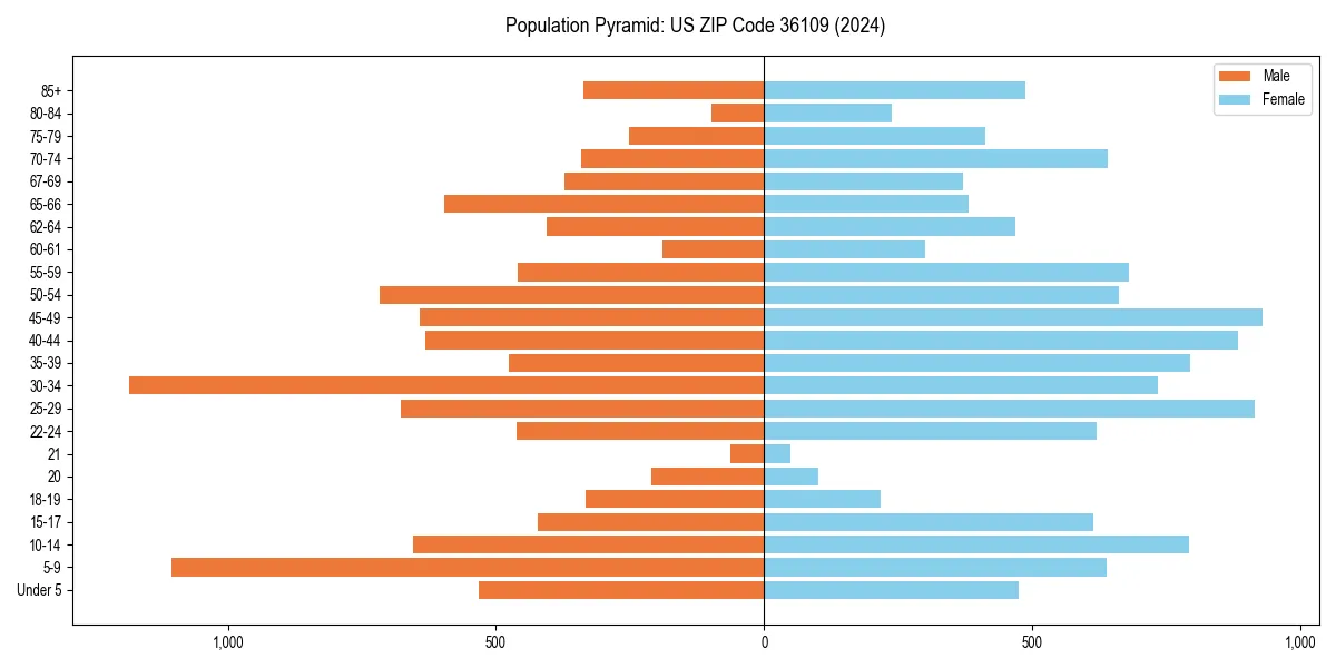 Population pyramid for 
