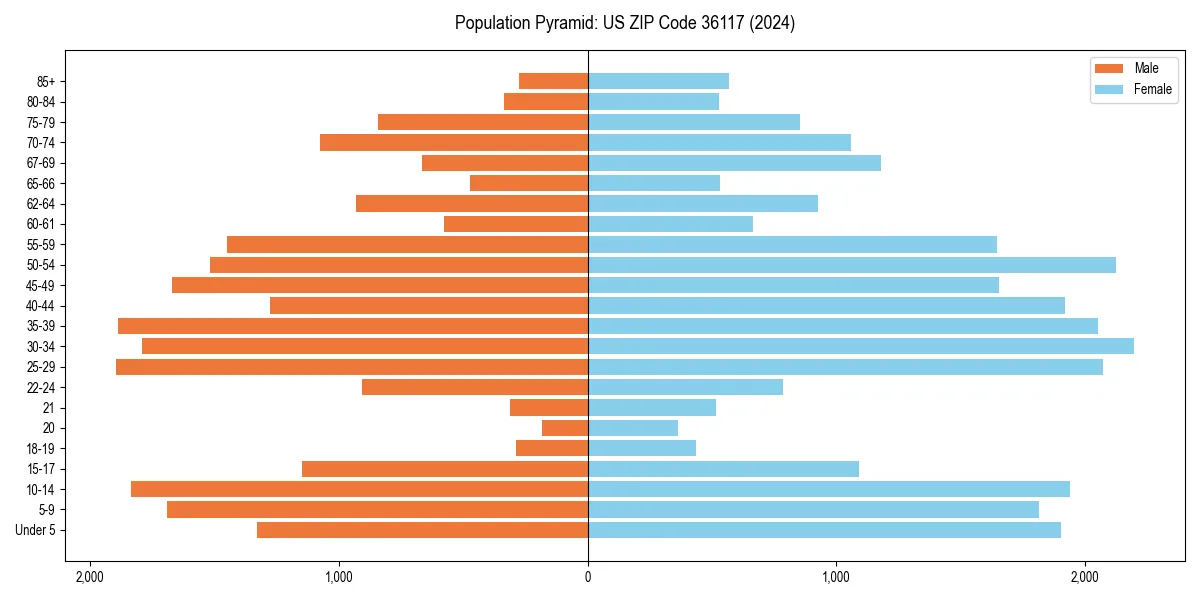 Population pyramid for 