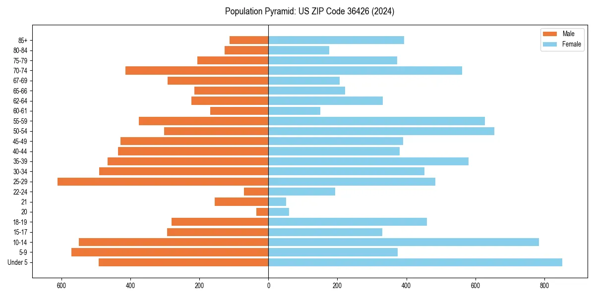 Population pyramid for 