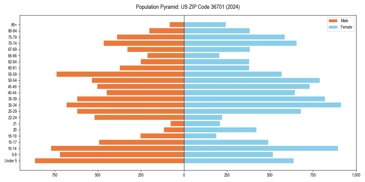 Population pyramid for 