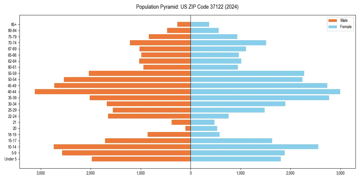 Population pyramid for 