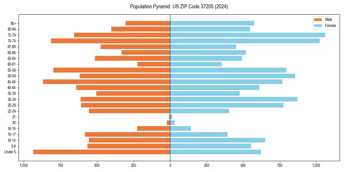 Population pyramid for 