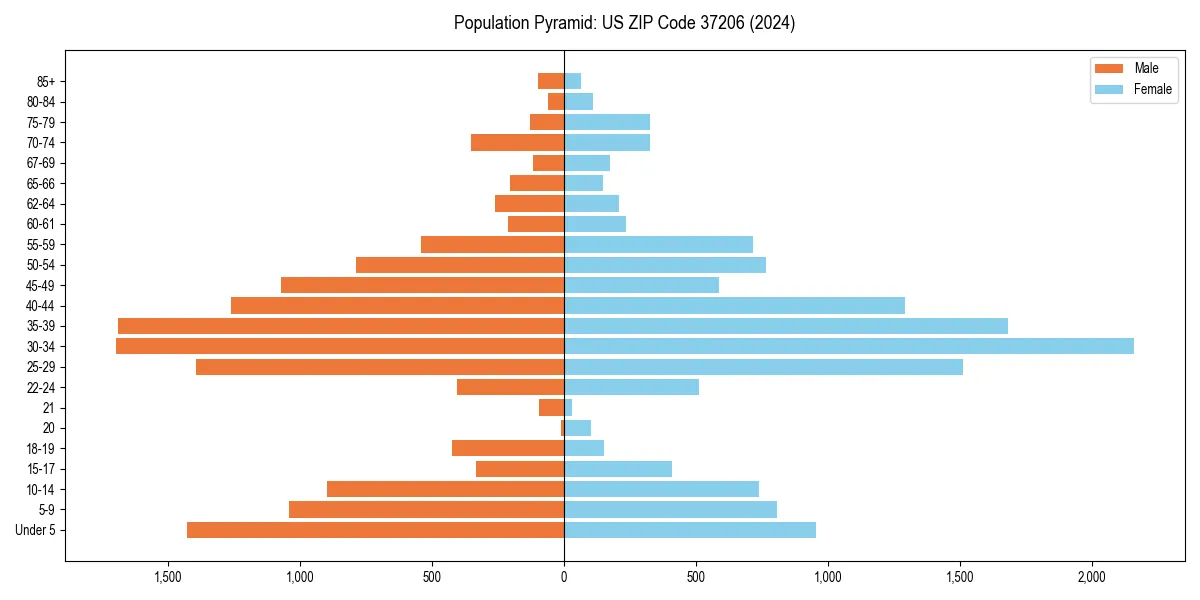 Population pyramid for 