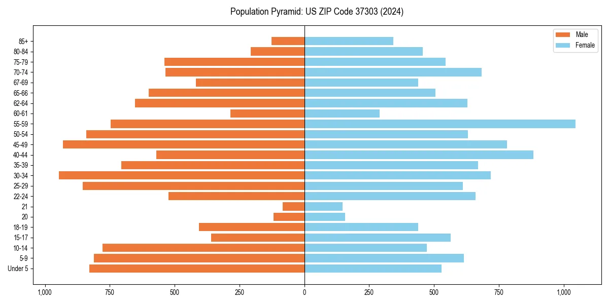 Population pyramid for 