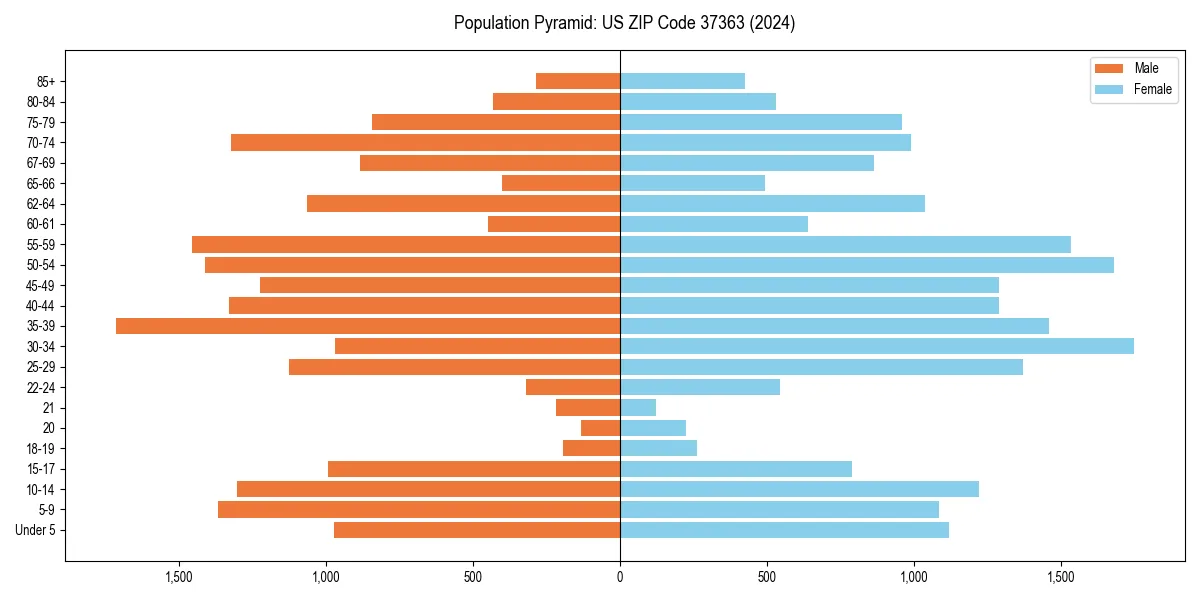 Population pyramid for 
