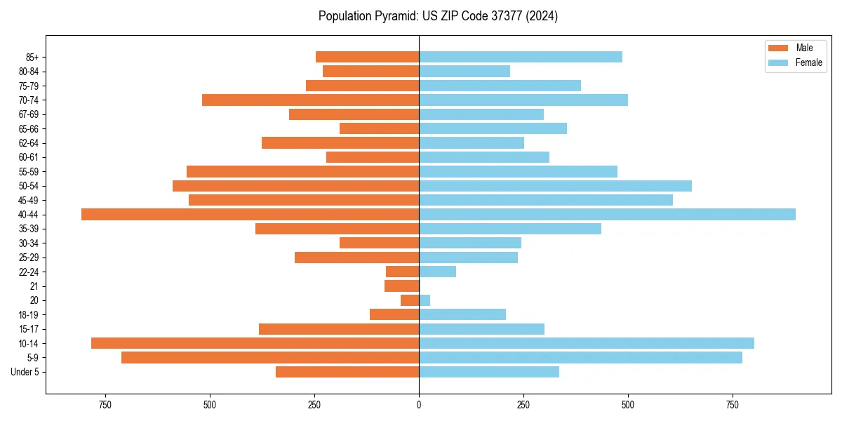 Population pyramid for 