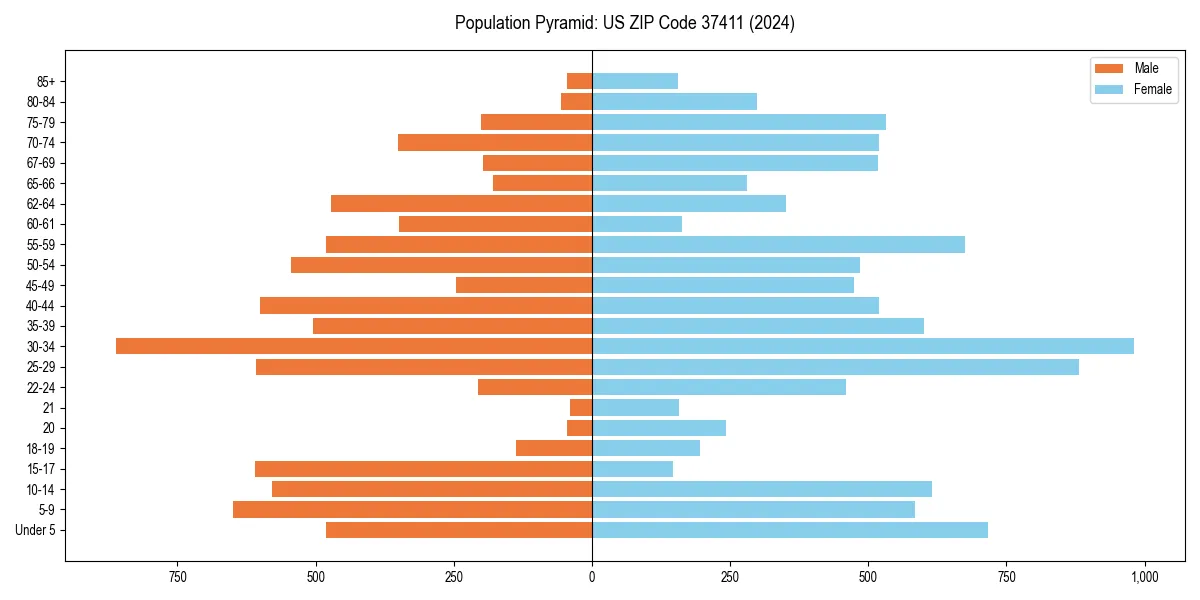 Population pyramid for 