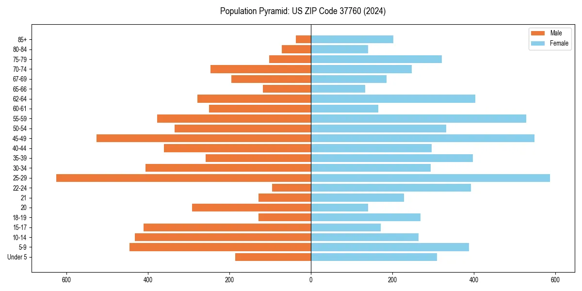 Population pyramid for 