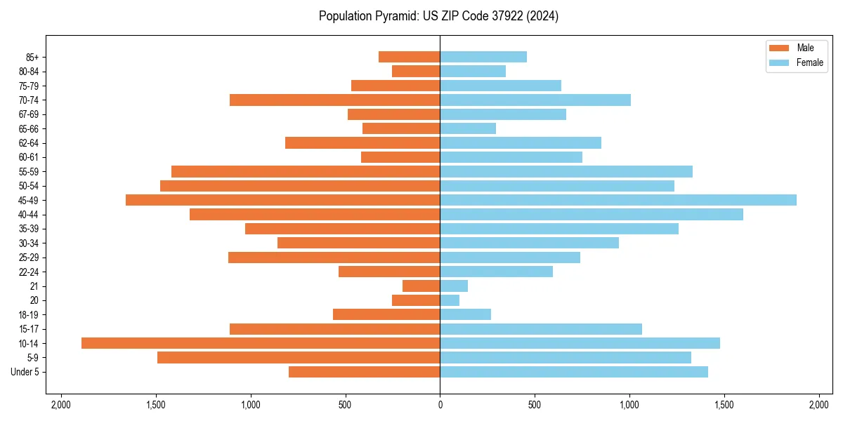 Population pyramid for 