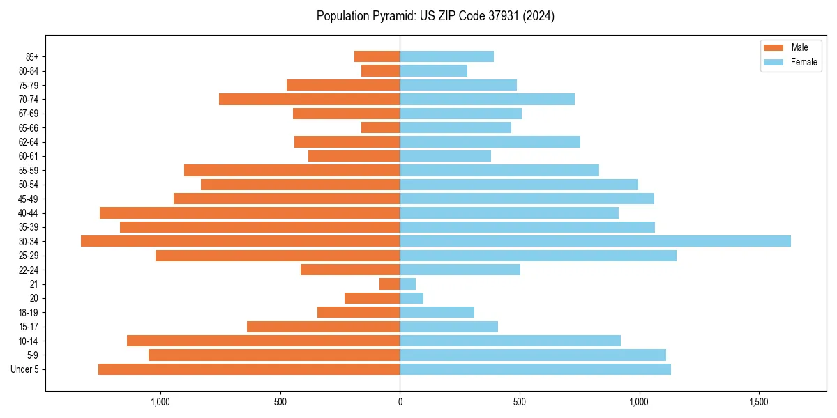Population pyramid for 