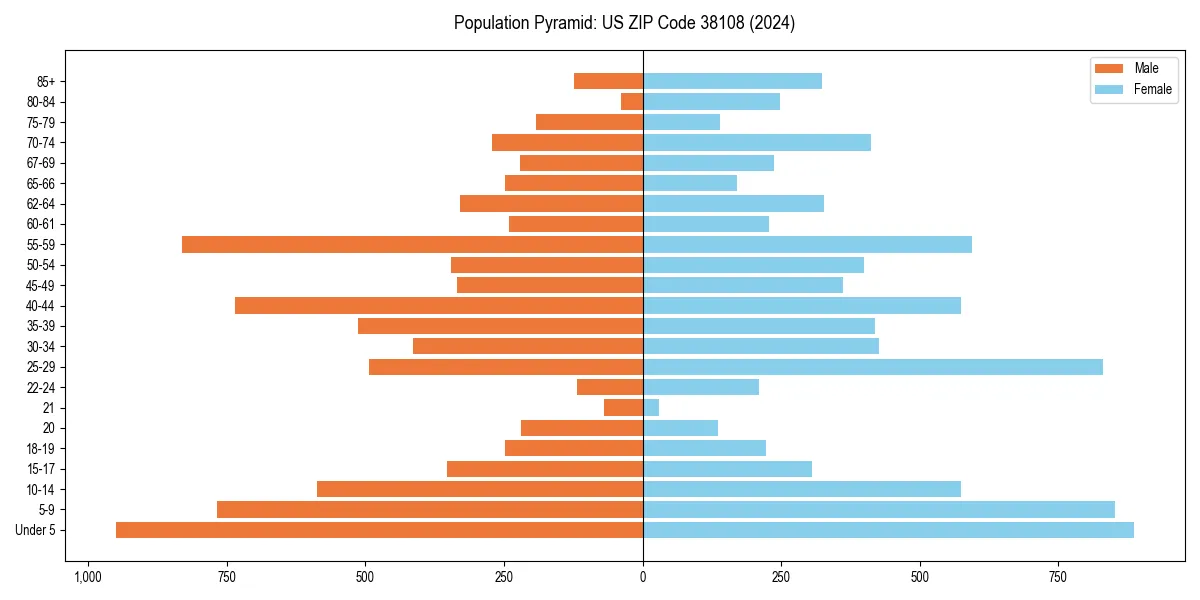 Population pyramid for 