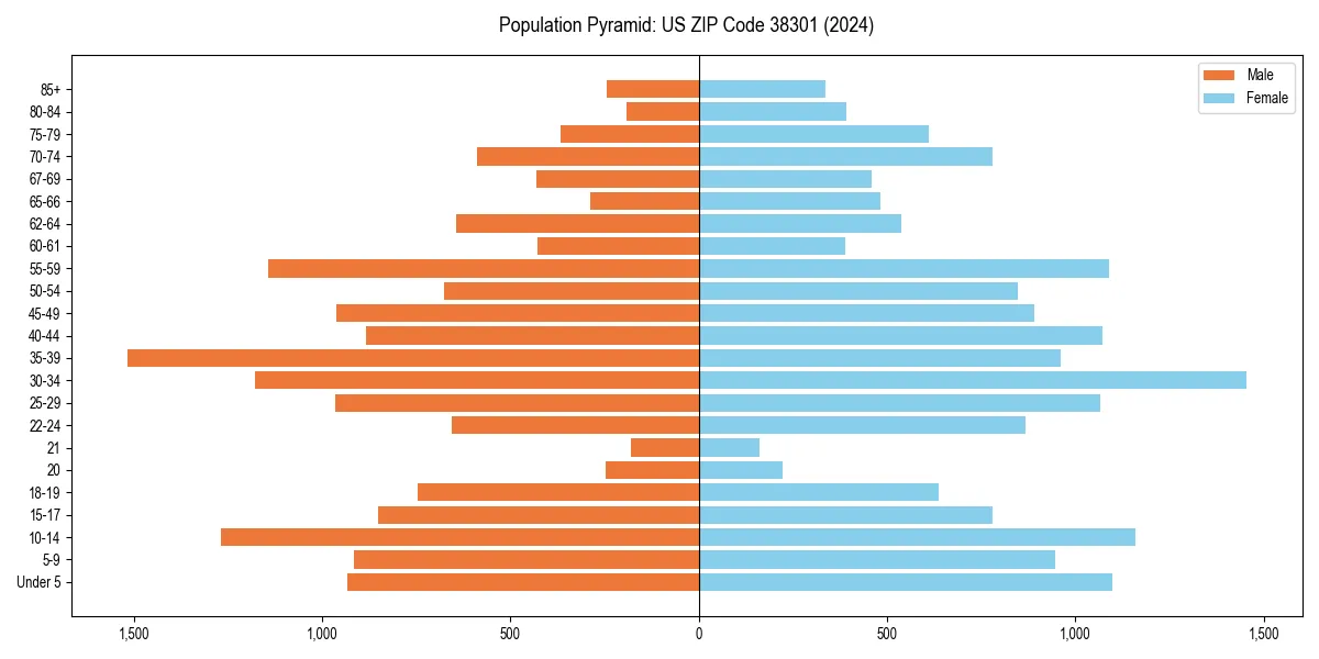 Population pyramid for 