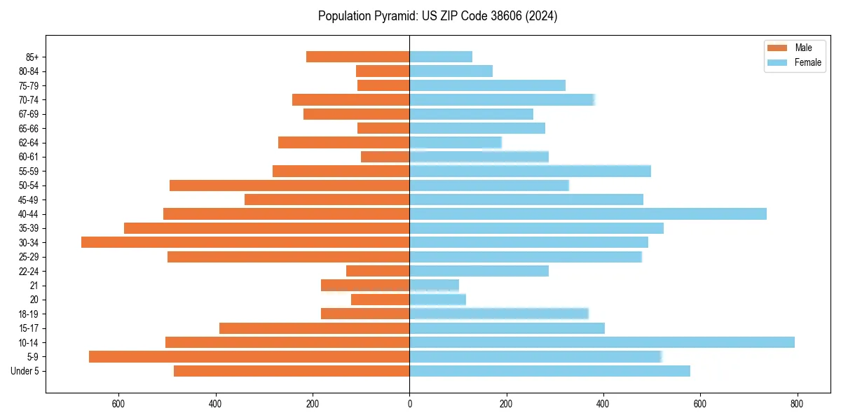 Population pyramid for 