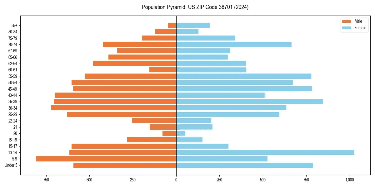 Population pyramid for 