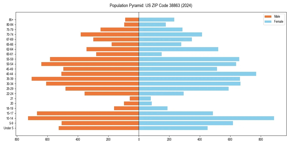 Population pyramid for 