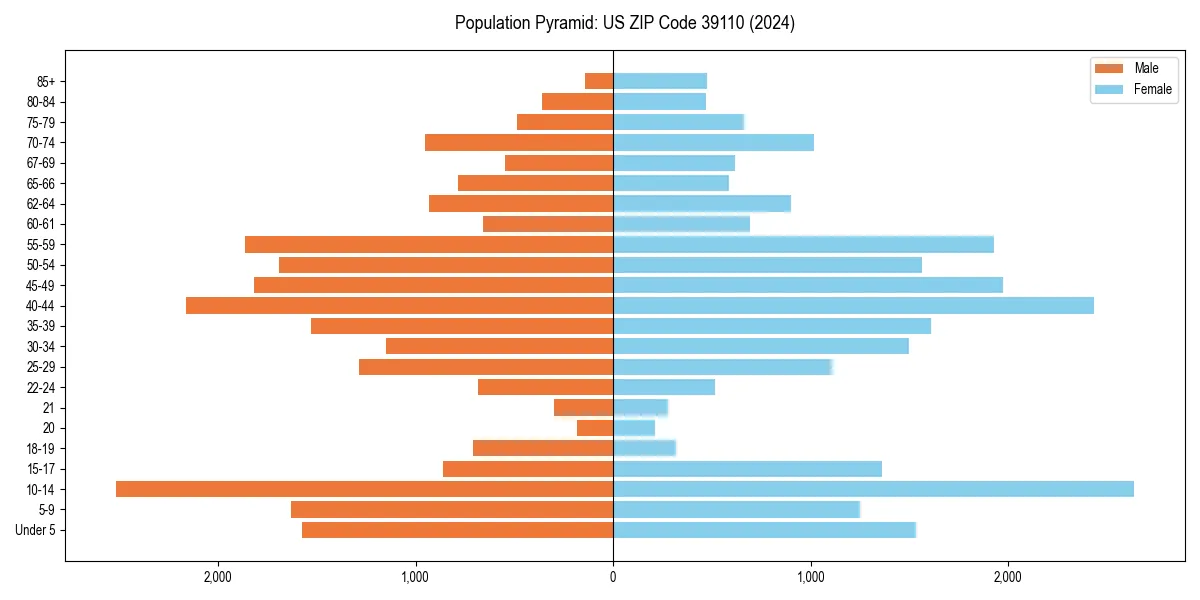 Population pyramid for 