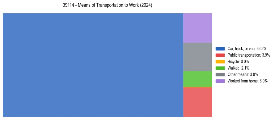 Commute modes in US ZIP Code 39114