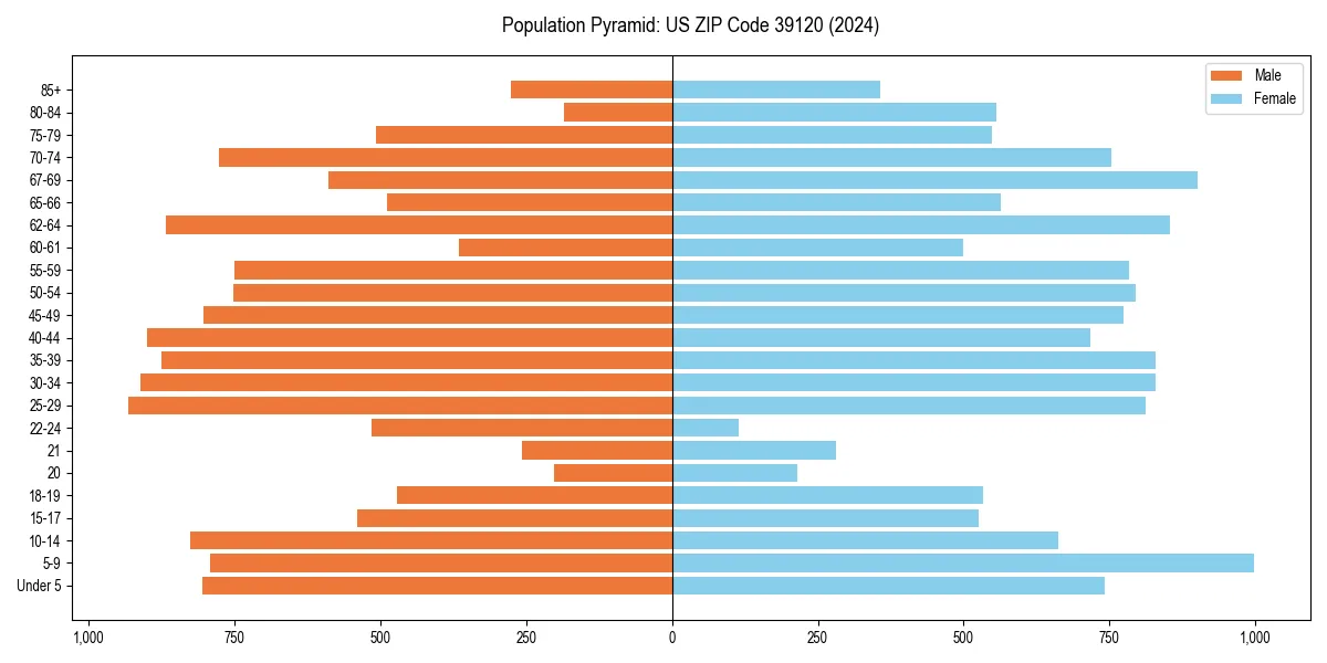 Population pyramid for 